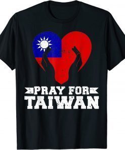 Pray For Taiwan Supporter Taiwanese Flag Heart T-Shirt