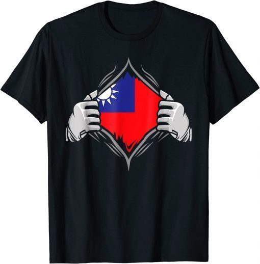 Super Taiwan Heritage Proud Taiwanese Roots Flag Tee Shirt