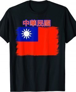 Taiwan Flag - Grunge Effect - Taiwanese Tee Shirt