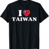 Taiwanese Flag Heart I Love Taiwan Heart I Stand with Taiwan T-Shirt