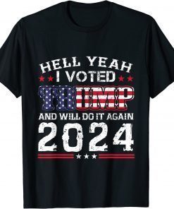 Vintage Trump 2024 Us Flag I Voted for Trump 2024 Election T-Shirt