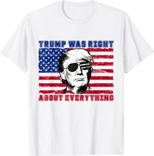 Vintage USA Flag Trump Was Right About Everything Vote 2024 T-Shirt