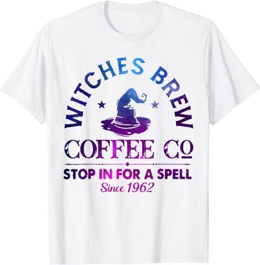 Witch Hat Witches Brew Coffee Halloween Silhouette T-Shirt