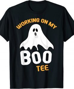 Working on My Boo Halloween Workout Weightlifting Tee Shirt