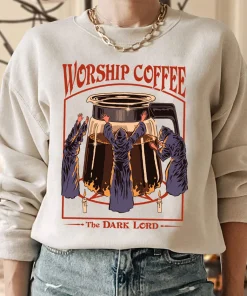 Worship Coffee The Dark Lord Halloween T-Shirt