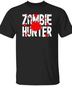 Zombie hunter halloween costume blood splatter shirt