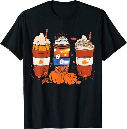 Fall Coffee, Halloween Pumpkin Latte Drink Cup, Pumpkin T-Shirt