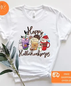 HappyHallothanksmas , Halloween & Merry Christmas , Thanksgiving  T-Shirt