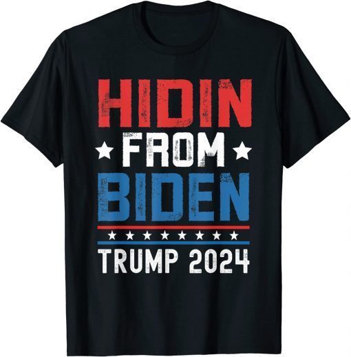 Hidin From Biden US Flag Trump 2024, Anti Joe Biden Tee Shirt