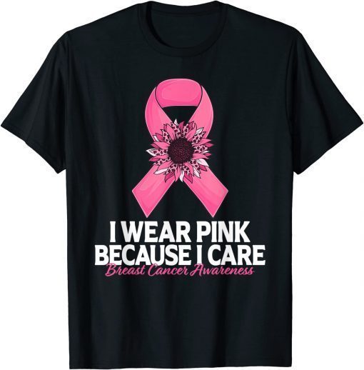 In October We Wear Pink Sunflower Breast Cancer Awareness T-Shirt
