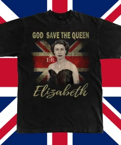 Queen Elizabeth II 1926-2022 God Save The Queen Flag Of England T-Shirt