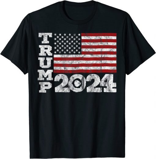 Trump 2024 Donald Trump Take America Back USA Flag T-Shirt