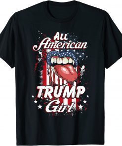 All American Trump Girl 2024 Election Campaign Flag T-Shirt