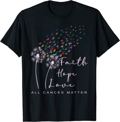 All Cances Matter All Ribbon World Cancer Awareness Day T-Shirt