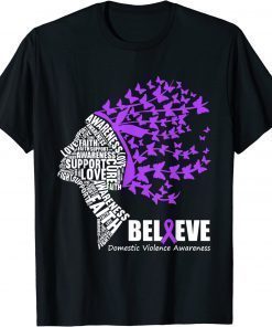 Believe October Domestic Violence Awareness Month T-Shirt