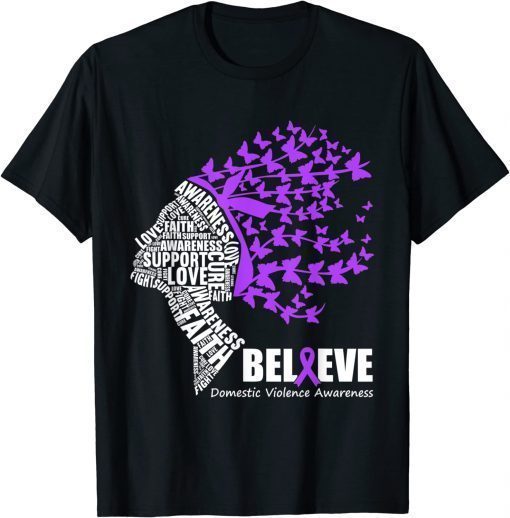 Believe October Domestic Violence Awareness Month T-Shirt