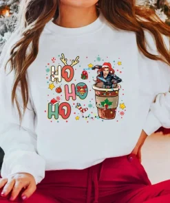 Black Widow Retro Ho Ho Ho Christmas T-Shirt