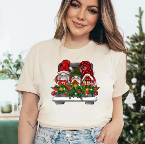 Christmas Gnomes With Truck T-Shirt