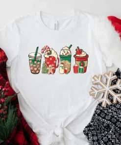 Christmas Snowman Latte Coffee Lover T-Shirt