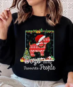 Dogs Are My Favorite People Christmas T-Shirt