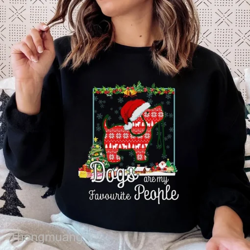 Dogs Are My Favorite People Christmas T-Shirt