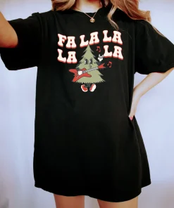 Fa La La Tree Santa Christmas T-Shirt