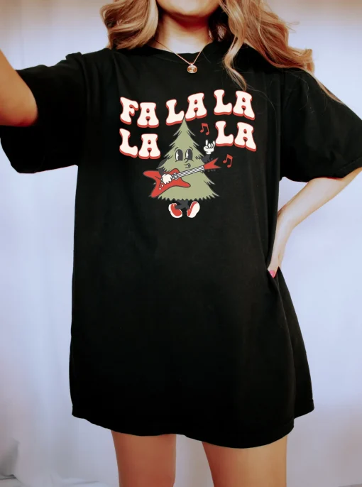 Fa La La Tree Santa Christmas T-Shirt