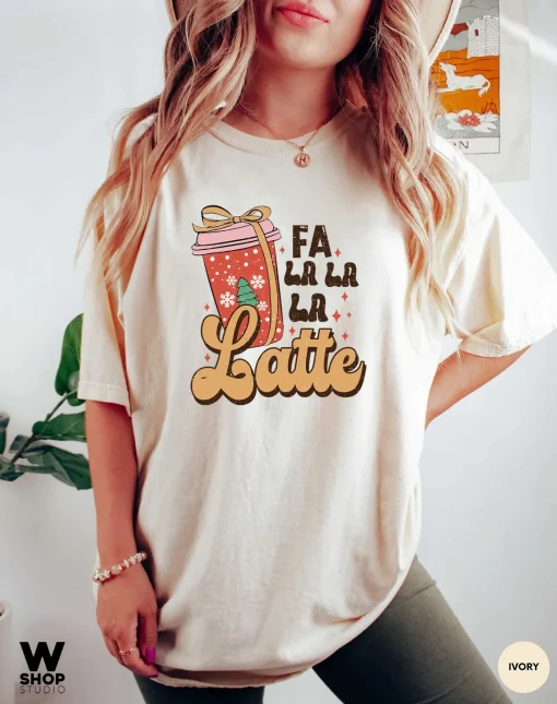 Fa La Latte Christmas Coffee Tee Shirt