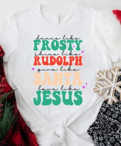 Frosty Rudolph Santa Jesus Christmas T-Shirt