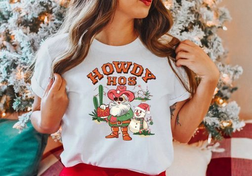 Howdy Hos Retro Western Christmas T-Shirt