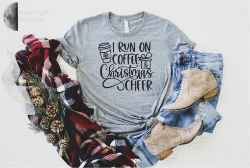 I Run On Coffee Christmas Cheer T-Shirt