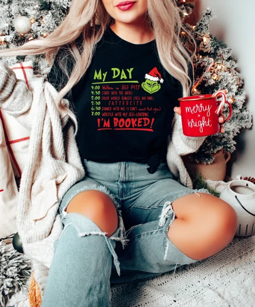 I'm Booked Grinch Christmas Holiday Christmas T-Shirt