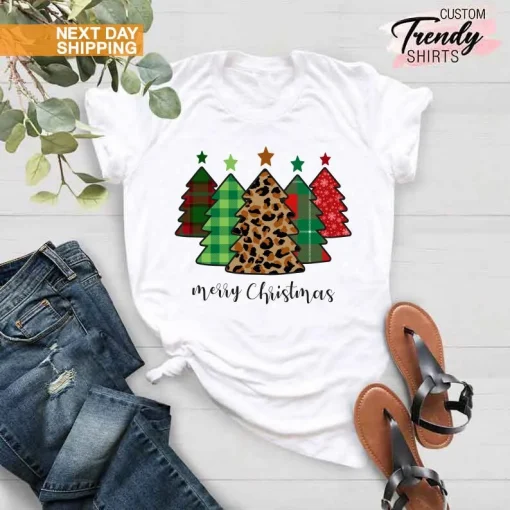 Leopard Christmas Tree T-Shirt