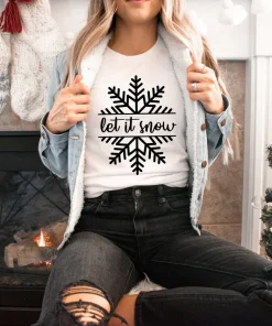 Let It Snow Christmas Snowflake T-Shirt