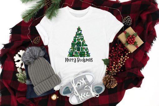 Merry Bookmas Christmas Book Tee Shirt