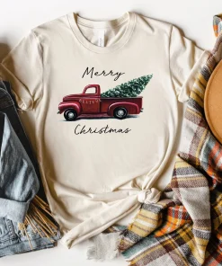 Merry Christmas Tree Truck T-Shirt