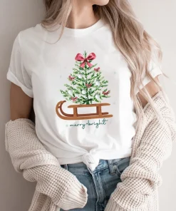 Merry and Bright Christmas Tree T-Shirt