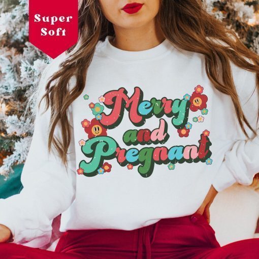 Merry and Pregnant Christmas T-Shirt