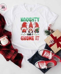 Naughty And I Gnome It Christmas Gnome T-Shirt