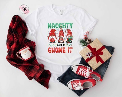 Naughty And I Gnome It Christmas Gnome T-Shirt