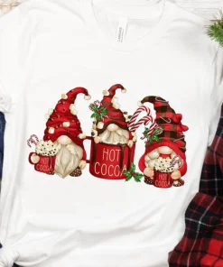 Pilgrim Gnome Christmas Hot Cocoa Gnomes Christmas T-Shirt