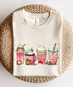 Pink Christmas Coffee T-Shirt