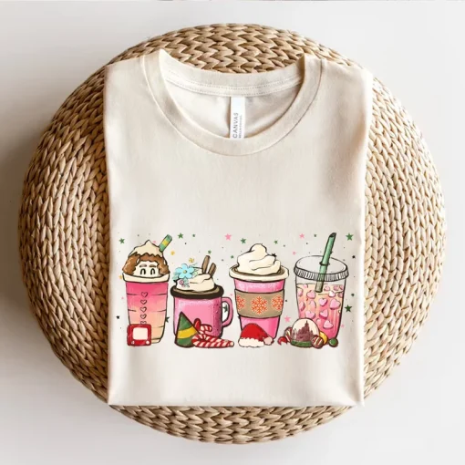 Pink Christmas Coffee T-Shirt