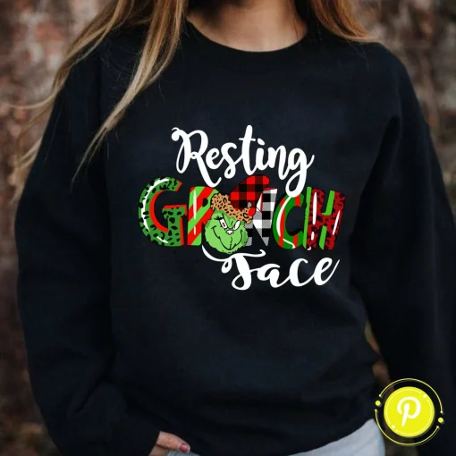 Resting Grinch Face Christmas Holiday T-Shirt