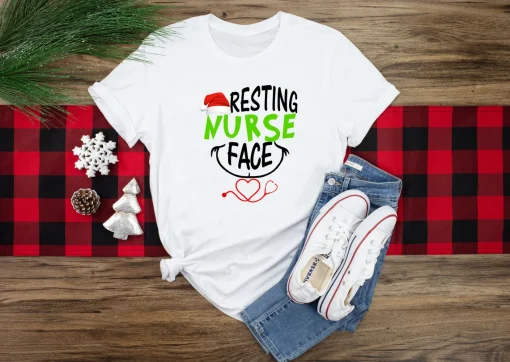 Resting Nurse Face Christmas Tee Shirt