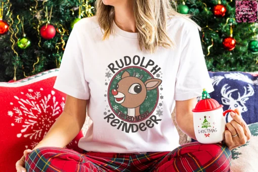 Retro Rudolph The Red Nosed Reindeer Christmas T-Shirt