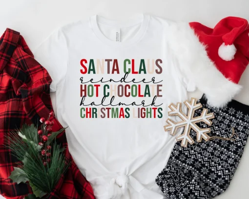 Santa Claus Hot Chocolate Tis The Season Christmas T-Shirt