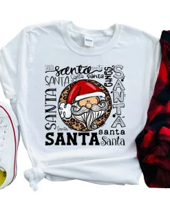 Santa Typography Christmas T-Shirt