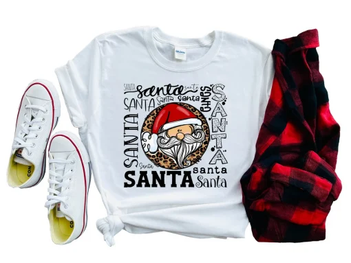 Santa Typography Christmas T-Shirt