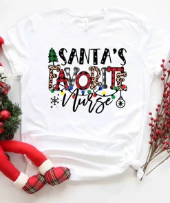 Santa's Favorite Nurse Merry Christmas T-Shirt